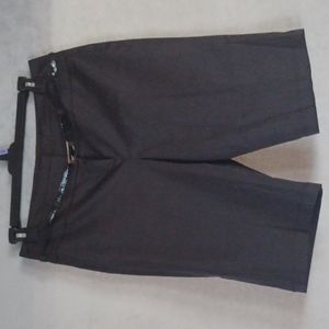 Sharagano Women's Brown Pedal Pusher Dress Bermuda Shorts Size 10 W/Belt.